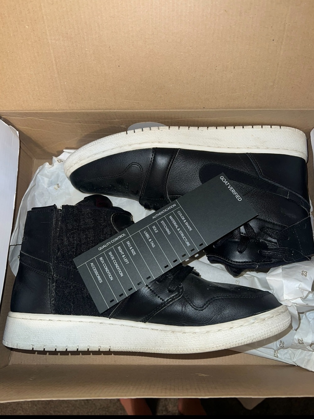 Woman’s Jordan air 1 rebel xx  Black High-Top Sneakers with White Sole